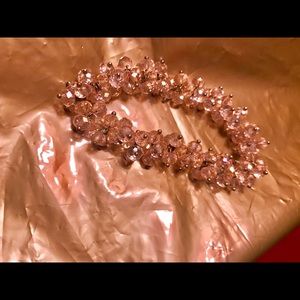 Pink beaded stretchy bracelet